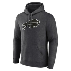 Buffalo Bills Personalized Name & Number Monochrome Pullover Hoodie Charcoal - NFL