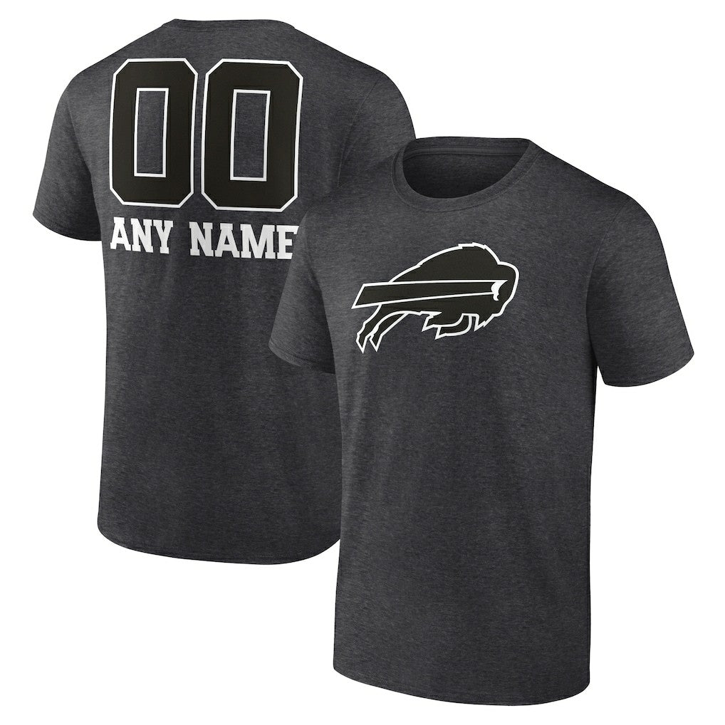 Buffalo Bills Personalized Name & Number Monochrome T-Shirt Charcoal - NFL