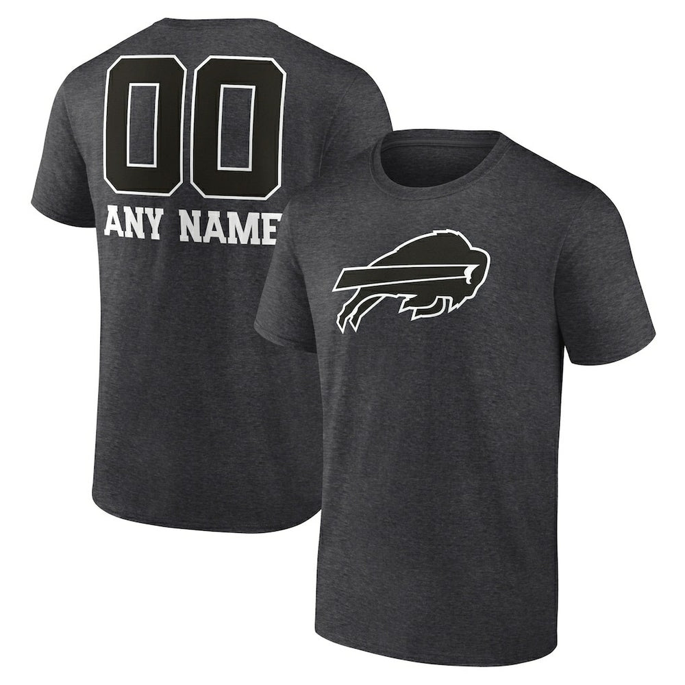 Buffalo Bills Personalized Name & Number Monochrome T-Shirt Charcoal - NFL
