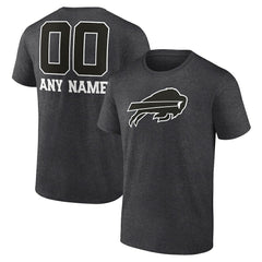 Buffalo Bills Personalized Name & Number Monochrome T-Shirt Charcoal - NFL
