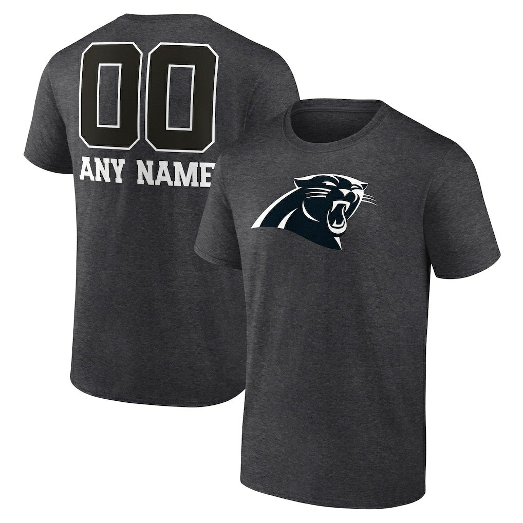Carolina Panthers Personalized Name & Number Monochrome T-Shirt Charcoal - NFL
