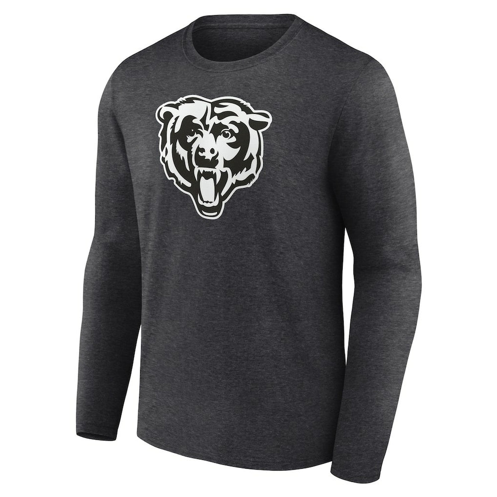 Chicago Bears Personalized Name & Number Monochrome Long Sleeve T-Shirt Charcoal - NFL