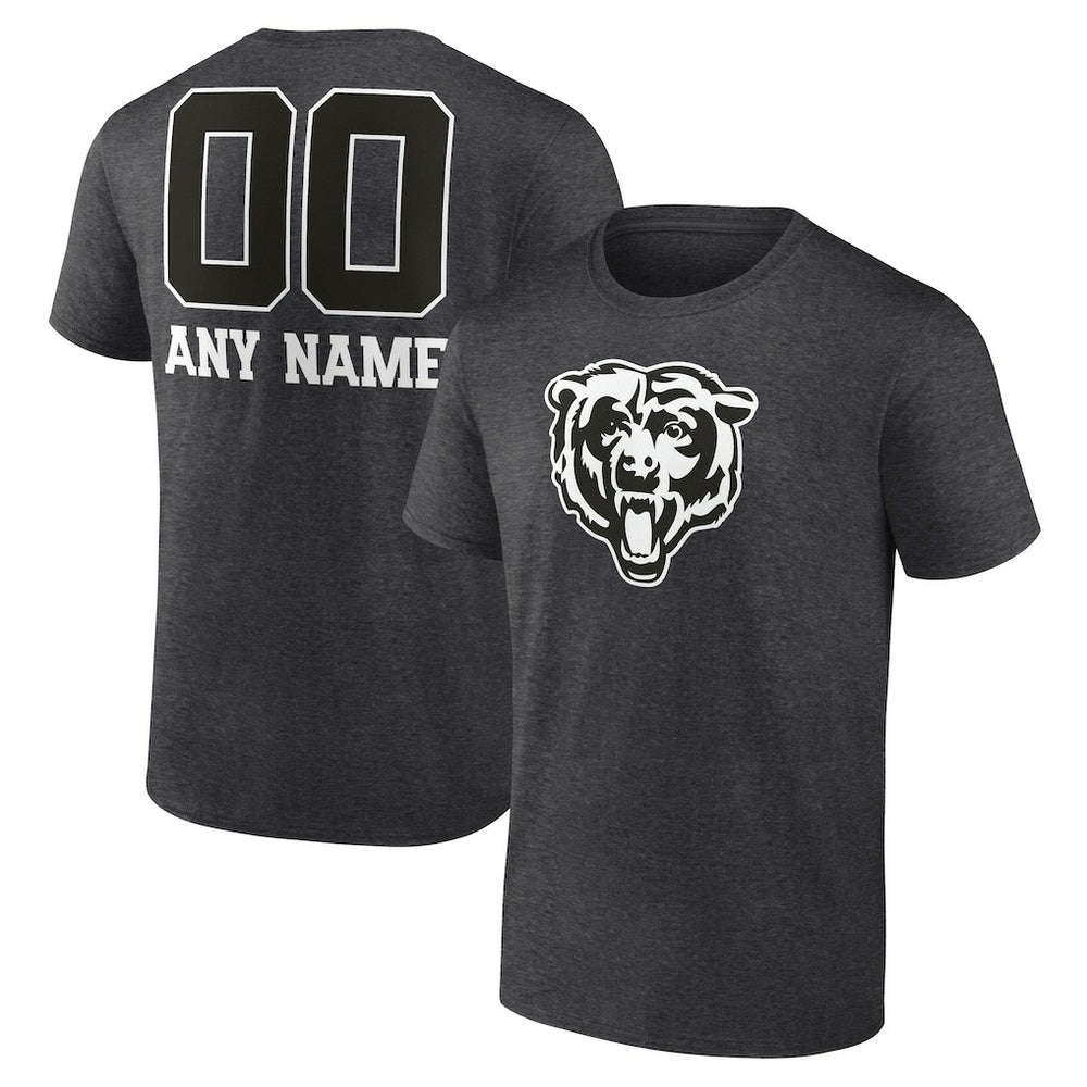 Chicago Bears Personalized Name & Number Monochrome T-Shirt Charcoal - NFL