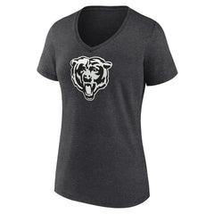 Chicago Bears Women's Personalized Name & Number Monochrome V-Neck Long Sleeve T-Shirt Charcoal - NFL