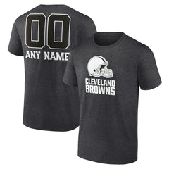 Cleveland Browns Personalized Name & Number Monochrome T-Shirt Charcoal - NFL