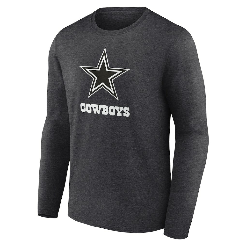 Dallas Cowboys Personalized Name & Number Monochrome Long Sleeve T-Shirt Charcoal - NFL