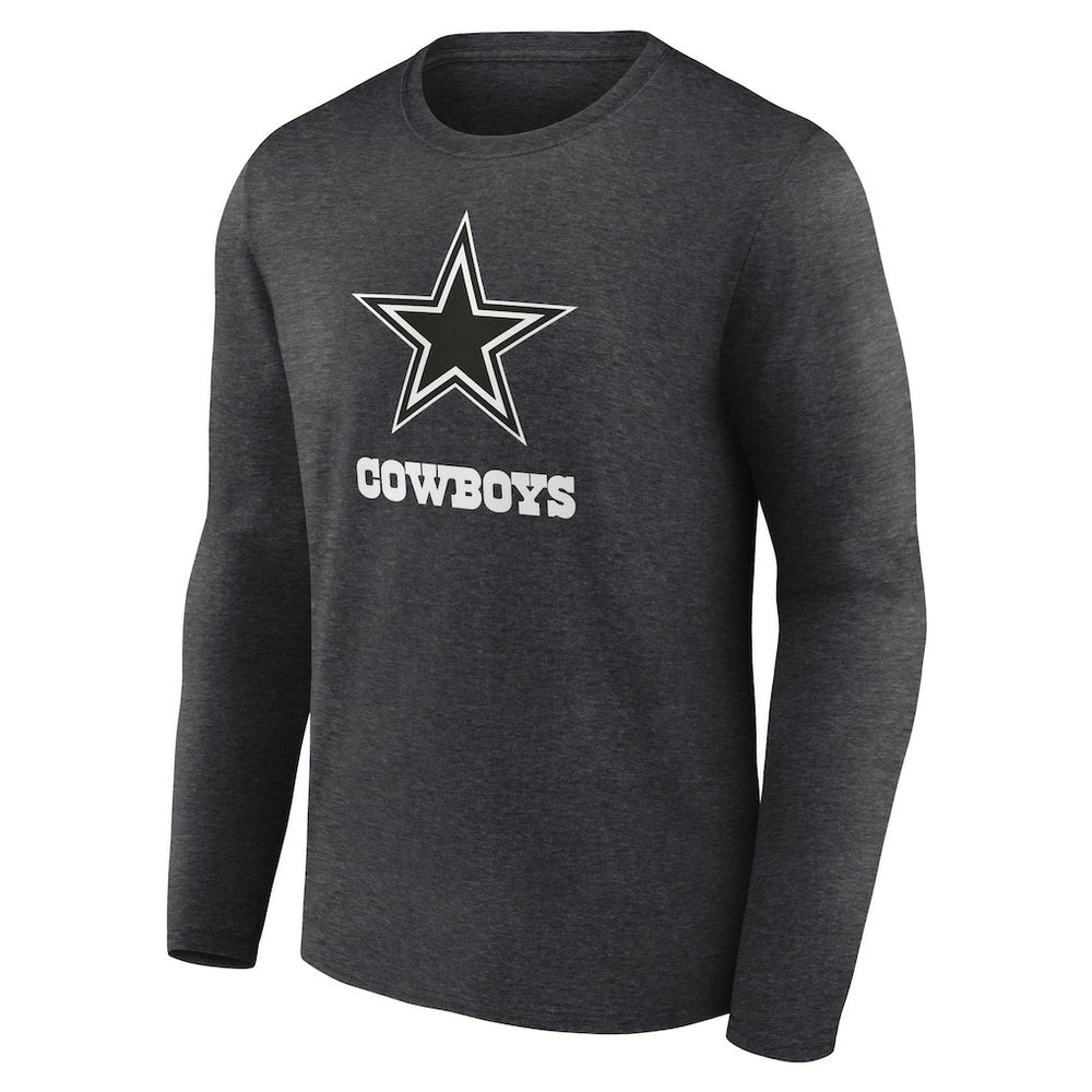 Dallas Cowboys Personalized Name & Number Monochrome Long Sleeve T-Shirt Charcoal - NFL