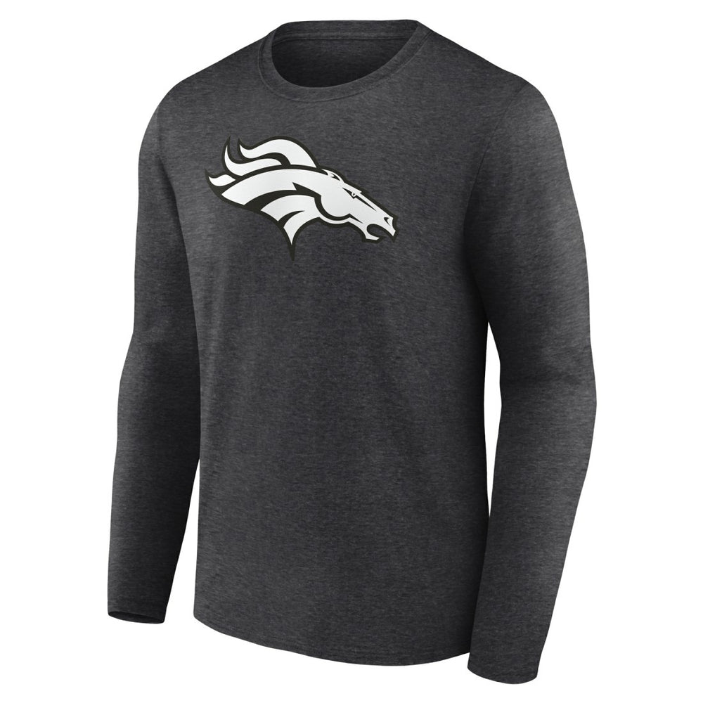 Denver Broncos Personalized Name & Number Monochrome Long Sleeve T-Shirt Charcoal - NFL