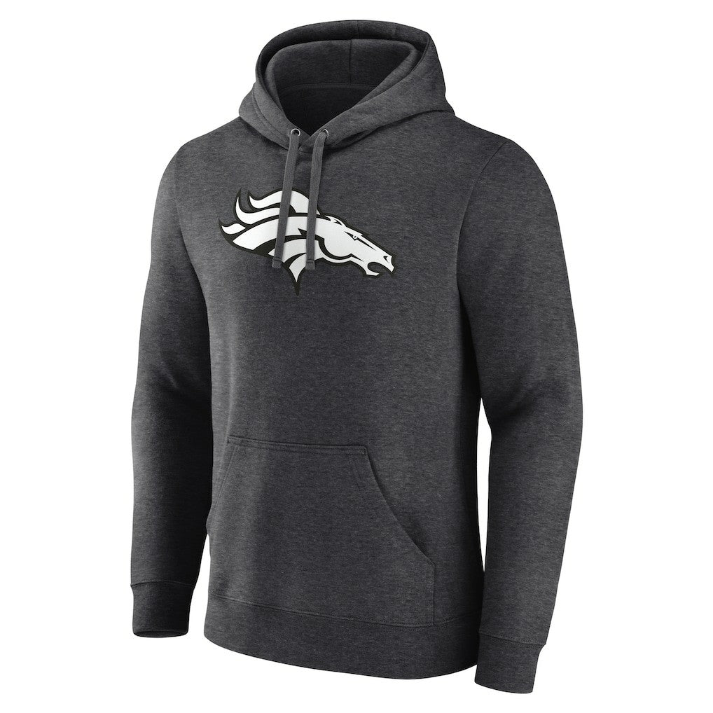 Denver Broncos Personalized Name & Number Monochrome Pullover Hoodie Charcoal - NFL