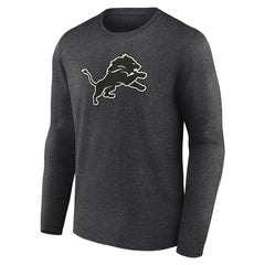 Detroit Lions Personalized Name & Number Monochrome Long Sleeve T-Shirt Charcoal - NFL