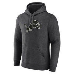 Detroit Lions Personalized Name & Number Monochrome Pullover Hoodie Charcoal - NFL