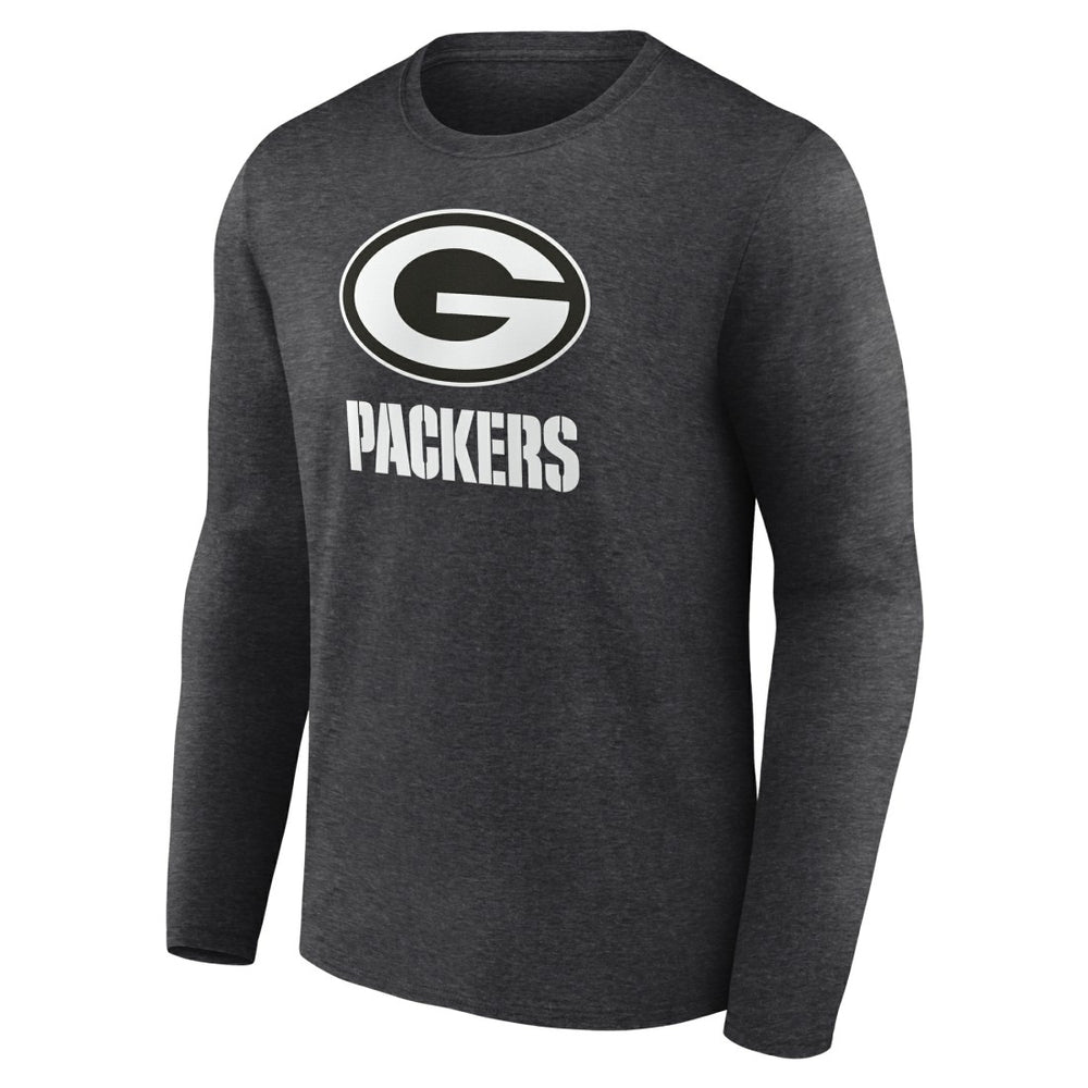 Green Bay Packers Personalized Name & Number Monochrome Long Sleeve T-Shirt Charcoal - NFL