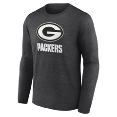 Green Bay Packers Personalized Name & Number Monochrome Long Sleeve T-Shirt Charcoal - NFL