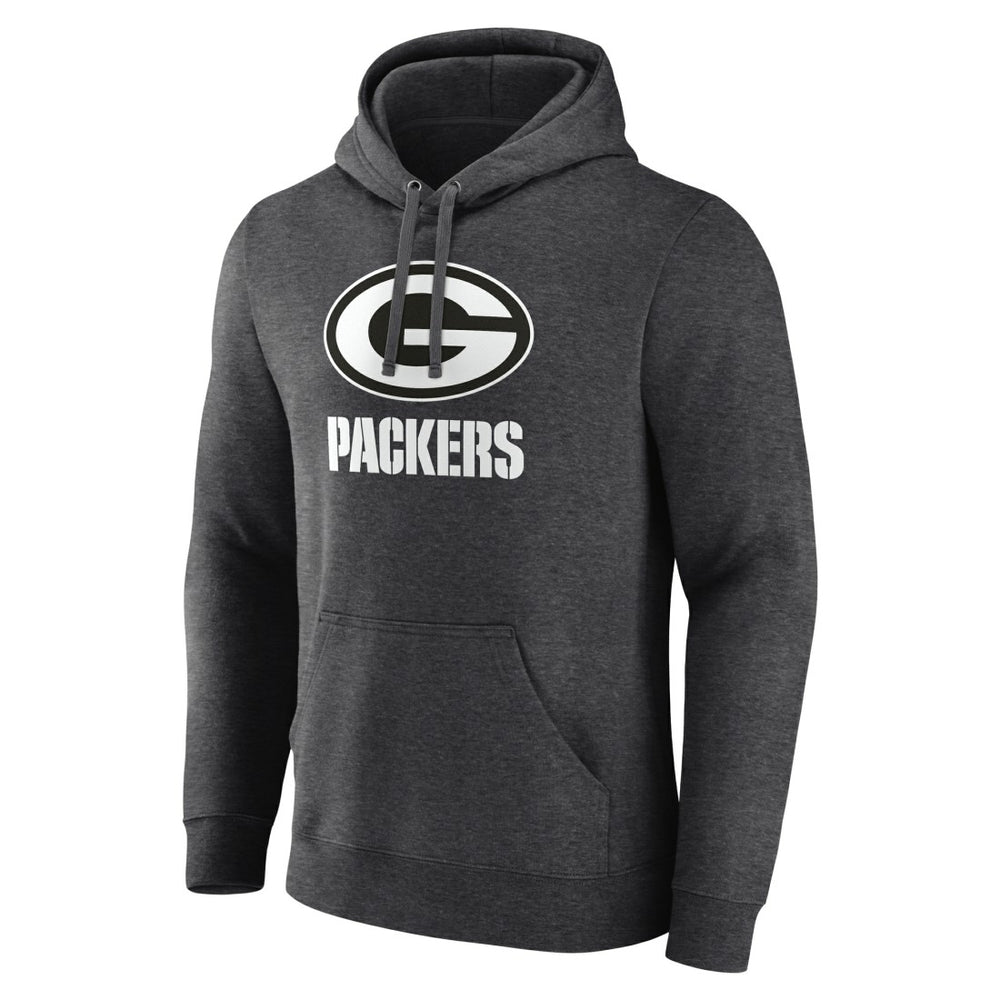 Green Bay Packers Personalized Name & Number Monochrome Pullover Hoodie Charcoal - NFL