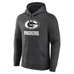 Green Bay Packers Personalized Name & Number Monochrome Pullover Hoodie Charcoal - NFL