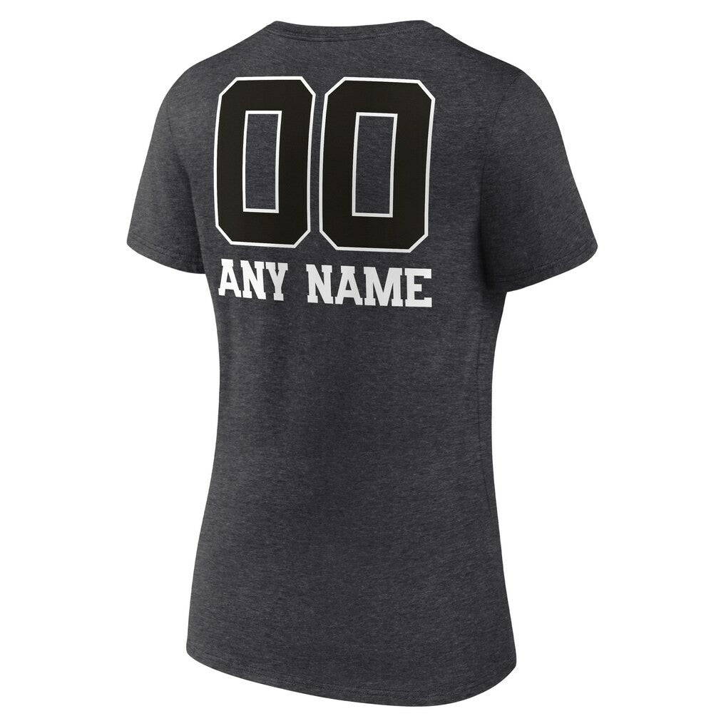 Indianapolis Colts Women's Personalized Name & Number Monochrome V-Neck Long Sleeve T-Shirt Charcoal - NFL