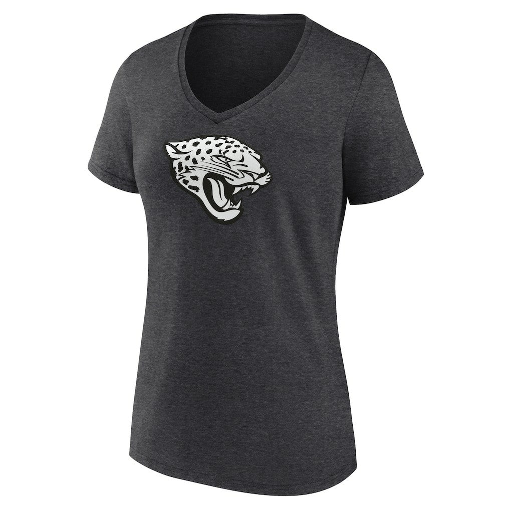 Jacksonville Jaguars Women's Personalized Name & Number Monochrome V-Neck Long Sleeve T-Shirt Charcoal - NFL