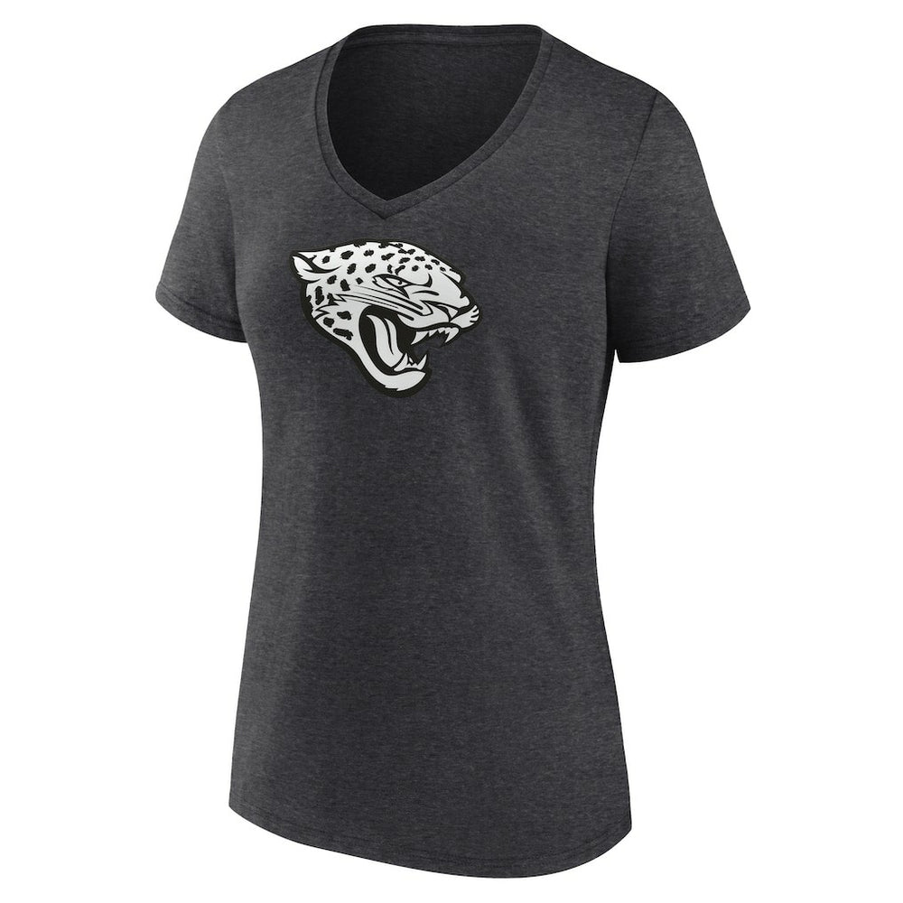 Jacksonville Jaguars Women's Personalized Name & Number Monochrome V-Neck Long Sleeve T-Shirt Charcoal - NFL