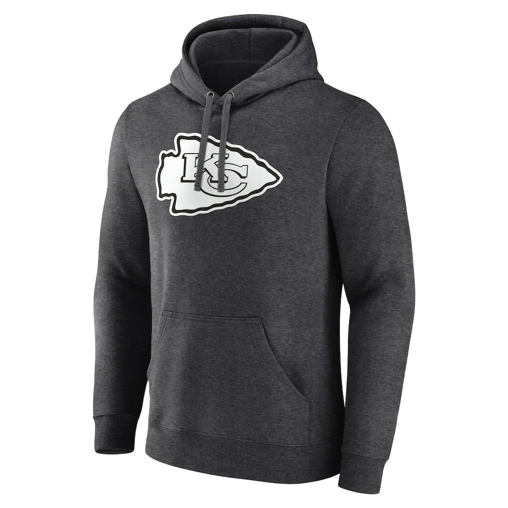 Kansas City Chiefs Personalized Name & Number Monochrome Pullover Hoodie Charcoal - NFL