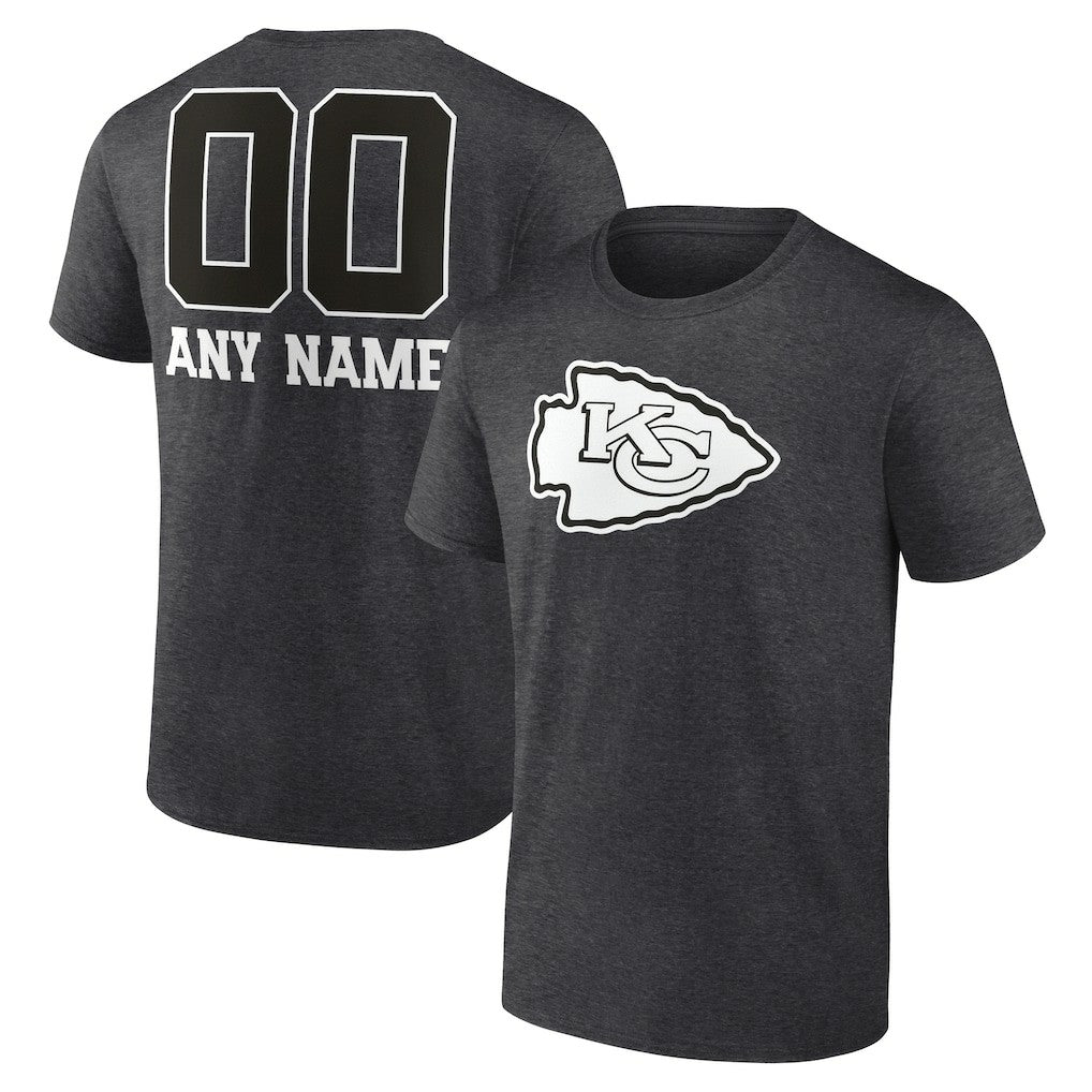 Kansas City Chiefs Personalized Name & Number Monochrome T-Shirt Charcoal - NFL