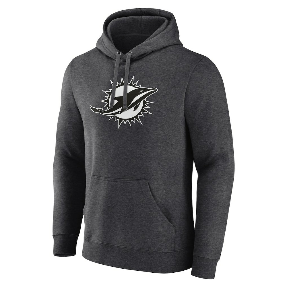 Miami Dolphins Personalized Name & Number Monochrome Pullover Hoodie Charcoal - NFL
