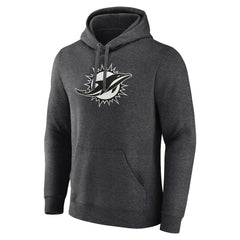 Miami Dolphins Personalized Name & Number Monochrome Pullover Hoodie Charcoal - NFL