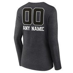 Miami Dolphins Women's Personalized Name & Number Monochrome V-neck T-Shirt Charcoal - NFL