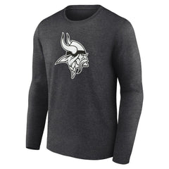 Minnesota Vikings Personalized Name & Number Monochrome Long Sleeve T-Shirt Charcoal - NFL