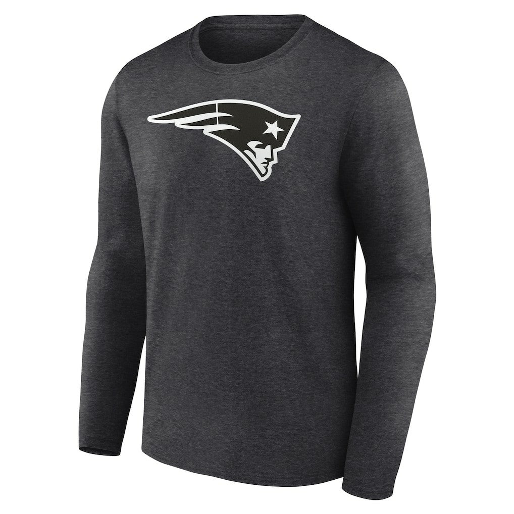 New England Patriots Personalized Name & Number Monochrome Long Sleeve T-Shirt Charcoal - NFL