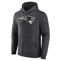 New England Patriots Personalized Name & Number Monochrome Pullover Hoodie Charcoal - NFL
