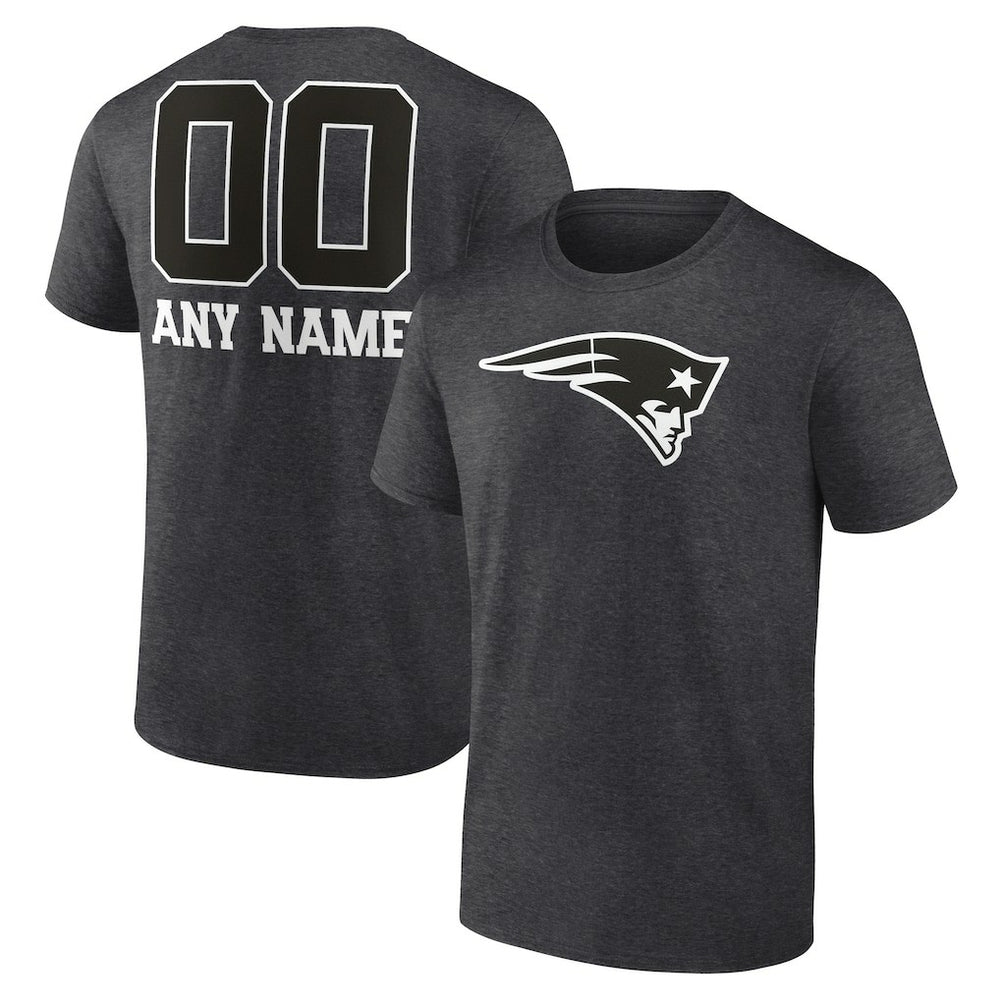 New England Patriots Personalized Name & Number Monochrome T-Shirt Charcoal - NFL