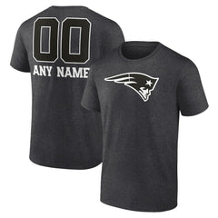 New England Patriots Personalized Name & Number Monochrome T-Shirt Charcoal - NFL