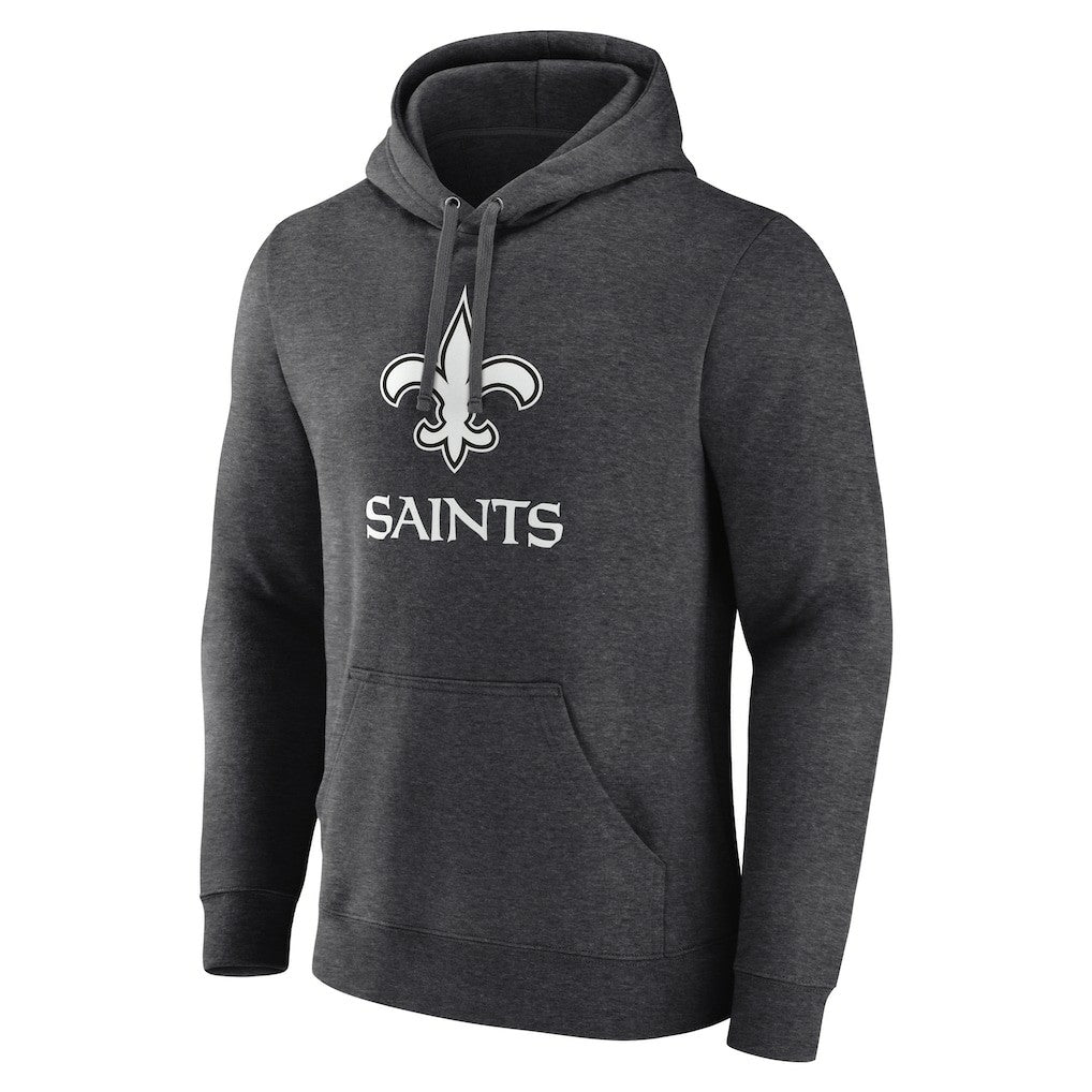 New Orleans Saints Personalized Name & Number Monochrome Pullover Hoodie Charcoal - NFL