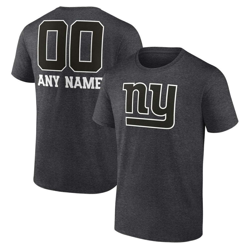 New York Giants Personalized Name & Number Monochrome T-Shirt Charcoal - NFL