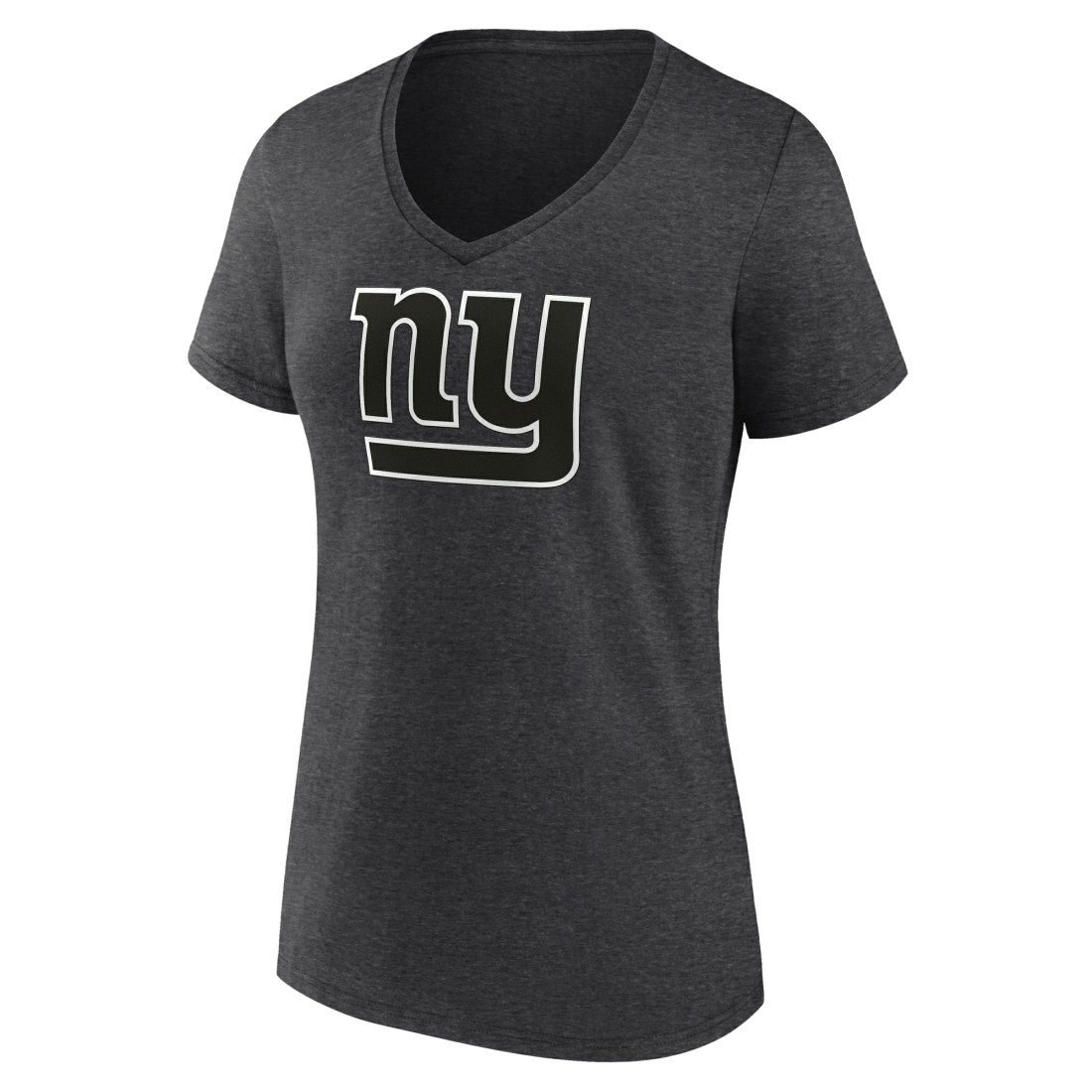New York Giants Women's Personalized Name & Number Monochrome V-Neck Long Sleeve T-Shirt Charcoal - NFL