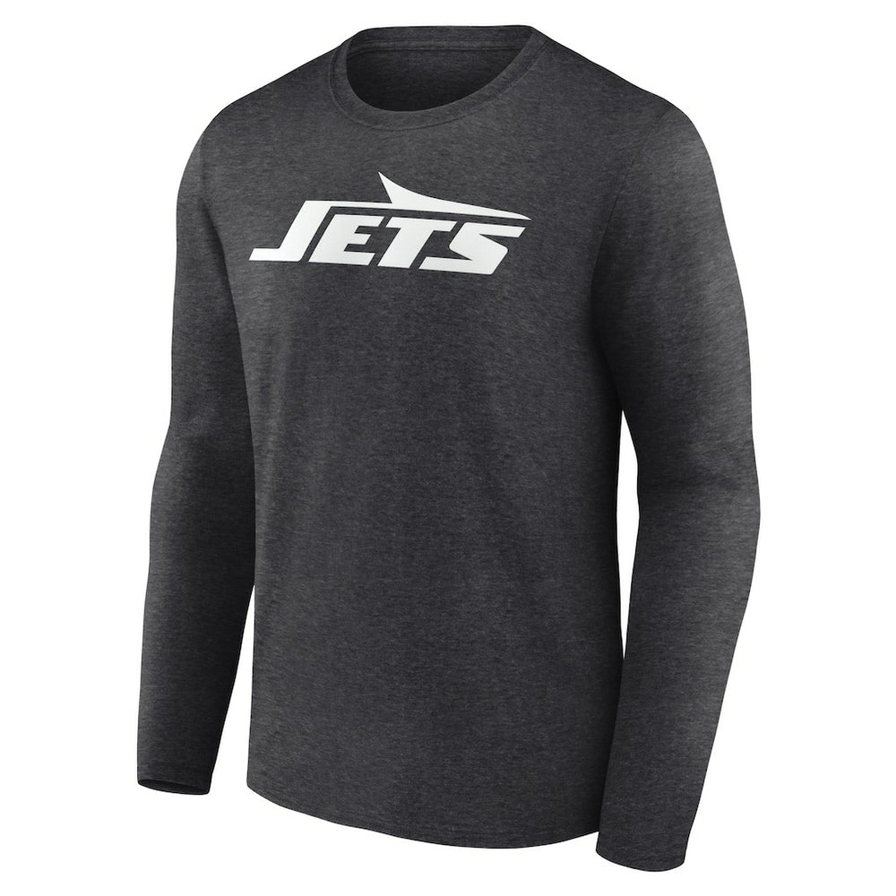 New York Jets Personalized Name & Number Monochrome Long Sleeve T-Shirt Charcoal - NFL