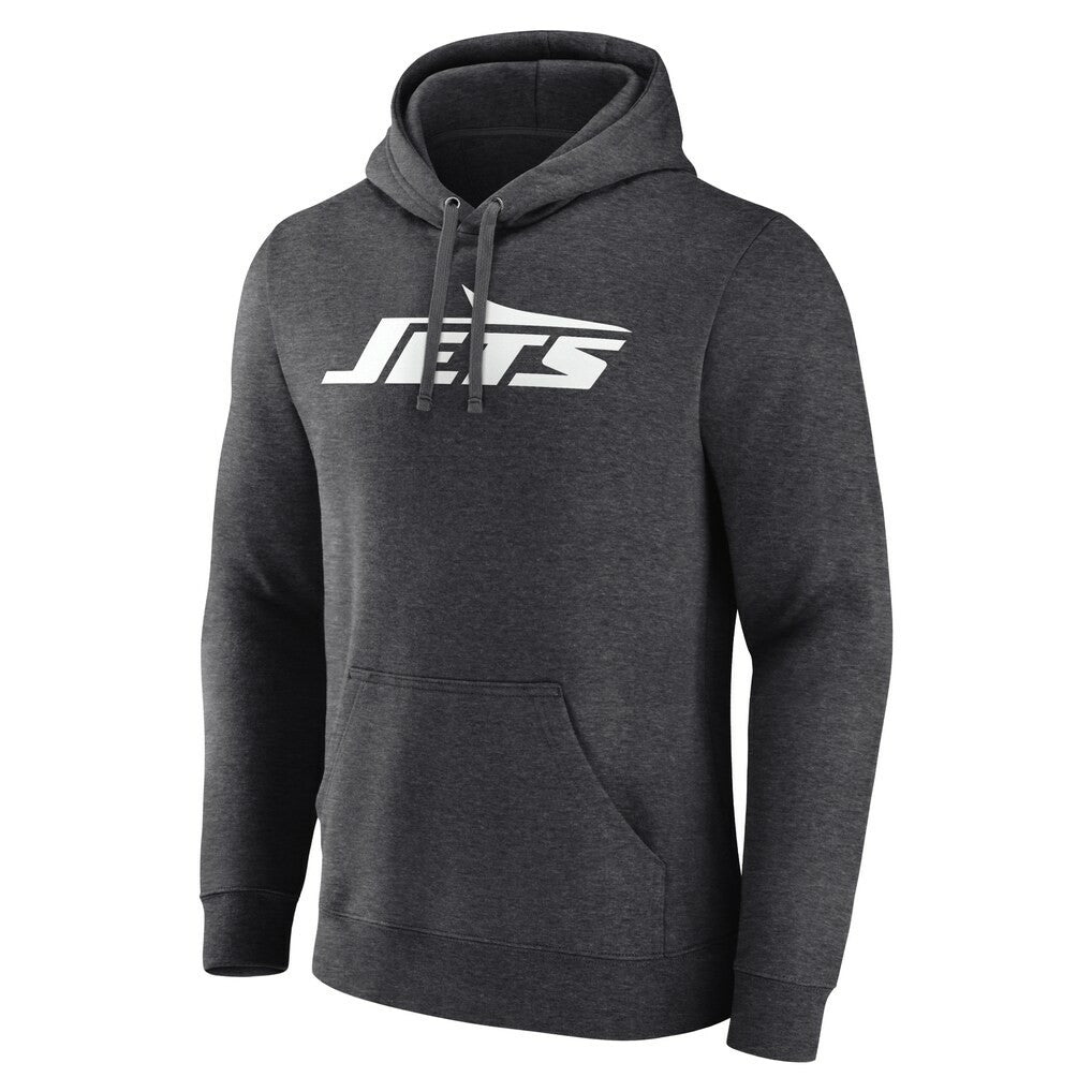 New York Jets Personalized Name & Number Monochrome Pullover Hoodie Charcoal - NFL