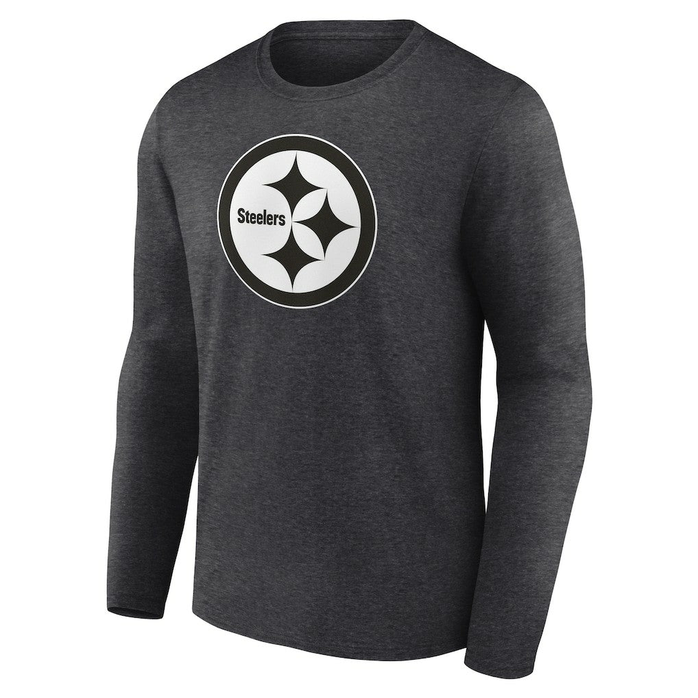 Pittsburgh Steelers Personalized Name & Number Monochrome Long Sleeve T-Shirt Charcoal - NFL
