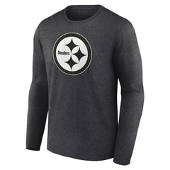 Pittsburgh Steelers Personalized Name & Number Monochrome Long Sleeve T-Shirt Charcoal - NFL