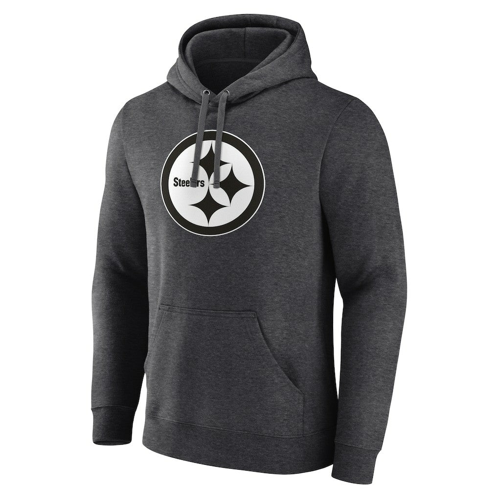Pittsburgh Steelers Personalized Name & Number Monochrome Pullover Hoodie Charcoal - NFL