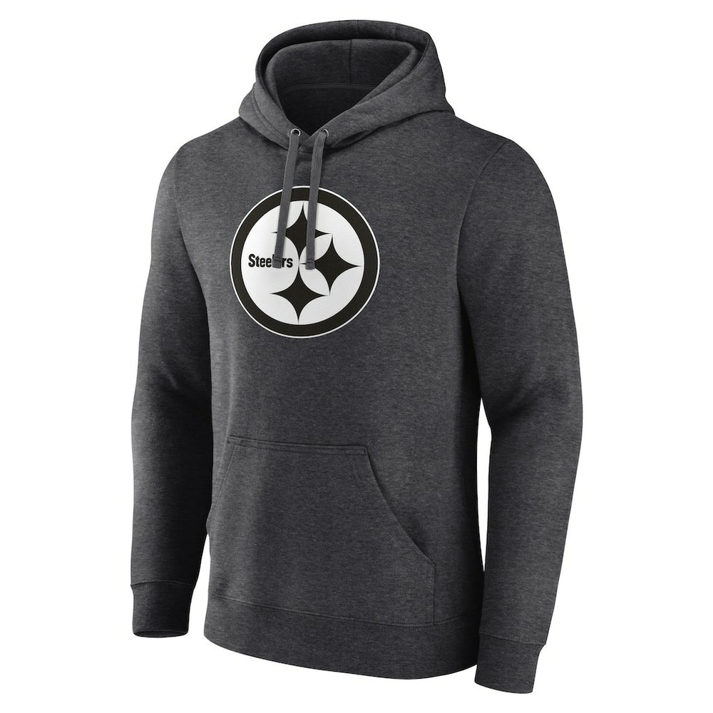 Pittsburgh Steelers Personalized Name & Number Monochrome Pullover Hoodie Charcoal - NFL