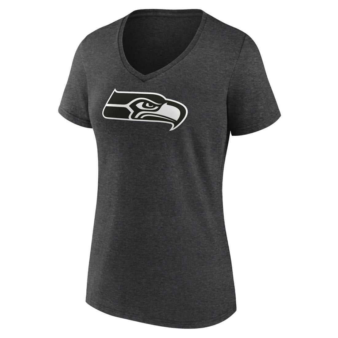 Seattle Seahawks Women's Personalized Name & Number Monochrome V-Neck Long Sleeve T-Shirt Charcoal - NFL