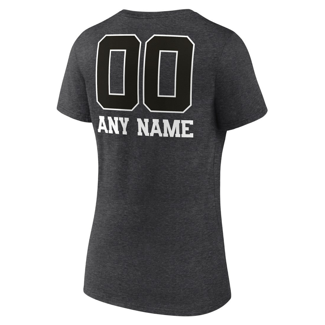 Seattle Seahawks Women's Personalized Name & Number Monochrome V-Neck Long Sleeve T-Shirt Charcoal - NFL