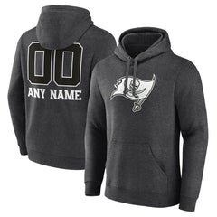 Tampa Bay Buccaneers Personalized Name & Number Monochrome Pullover Hoodie Charcoal - NFL
