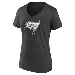Tampa Bay Buccaneers Women's Personalized Name & Number Monochrome V-Neck Long Sleeve T-Shirt Charcoal - NFL