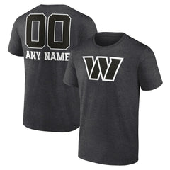 Washington Commanders Personalized Name & Number Monochrome T-Shirt Charcoal - NFL