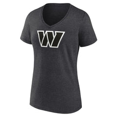Washington Commanders Women's Personalized Name & Number Monochrome V-Neck Long Sleeve T-Shirt Charcoal - NFL