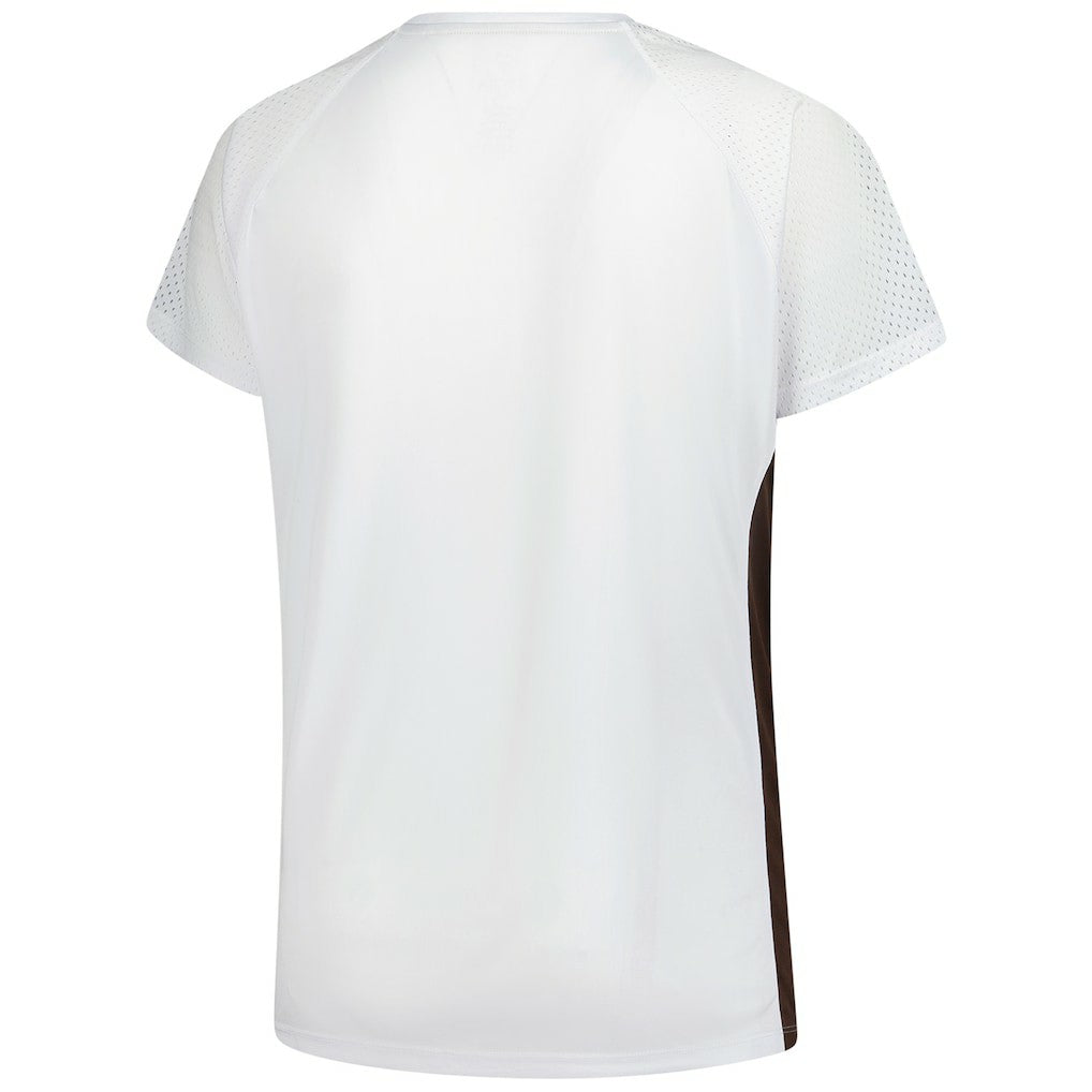 Cleveland Browns Women's Plus Size Glitter Lace-Up V- Neck T-Shirt White - Fanatics