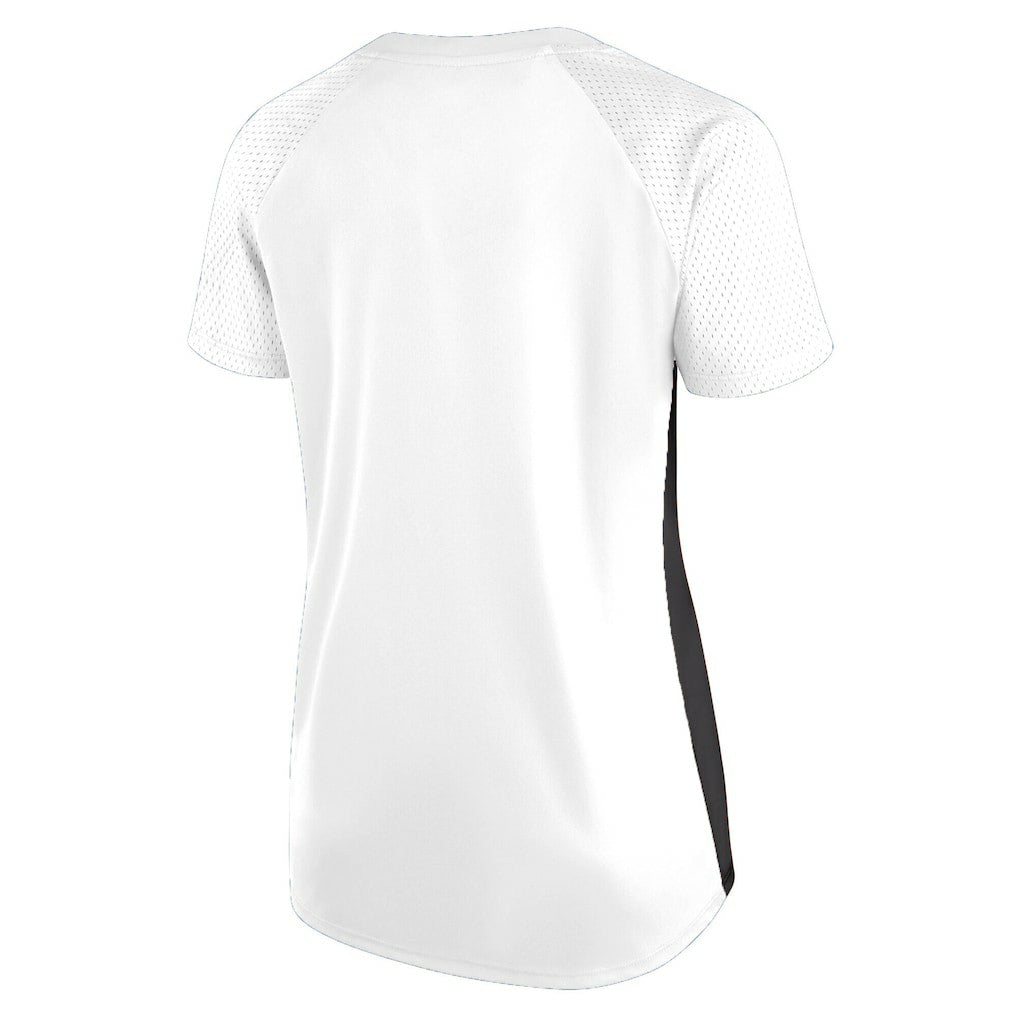 New Orleans Saints Women's Plus Size Glitter Lace-Up V- Neck T-Shirt White - Fanatics