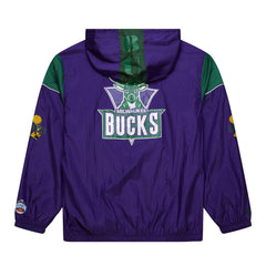 Mitchell & Ness - Milwaukee Bucks Unisex Hardwood Classics Team OG 3.0 Anorak Half-Zip Windbreaker Jacket - Purple